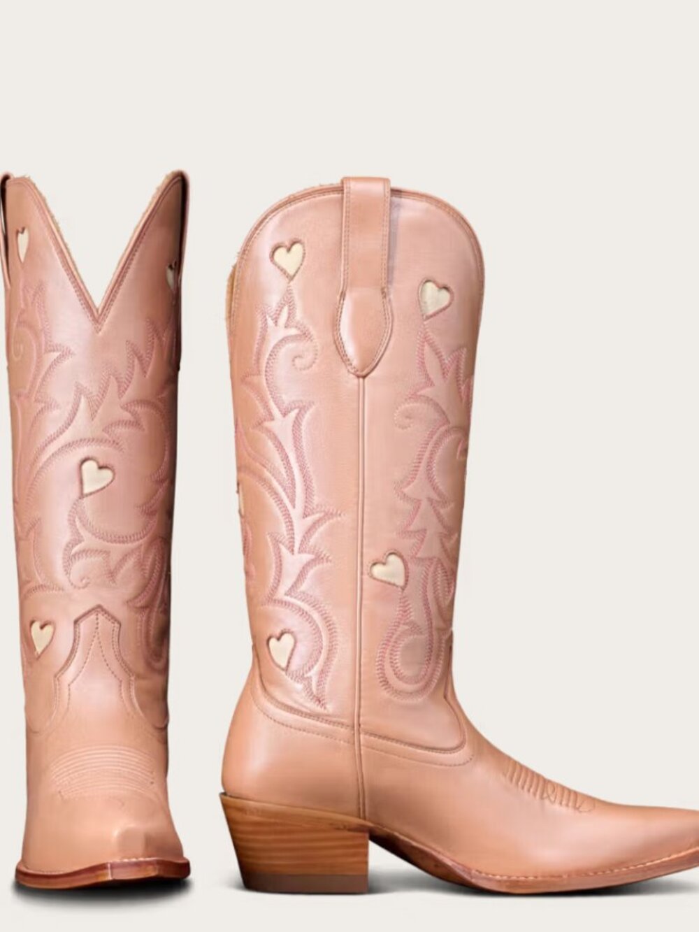 Tecovas The Annie's Rose Gold Hearts Sz 7 NEW